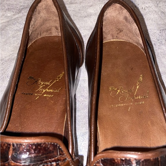 NEW NOS Florsheim Royal Imperial Exotic Eel Crocodile Loafers Shoes Italy 12 USA - Picture 12 of 16